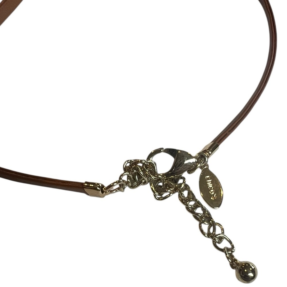 Chicos Brown Adjustable Chunky Leopard Print Statement Fringe Necklace - Picture 3 of 5